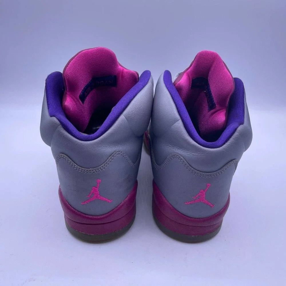 Nike Jordan Retro 5 Cement Grey Pink Shoes Athletic Womens Size 8.5 Kids Youth 7 - Picture 4 of 9